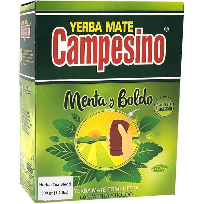CAMPESINO YERBA MATE MENTA BOLDO 500G