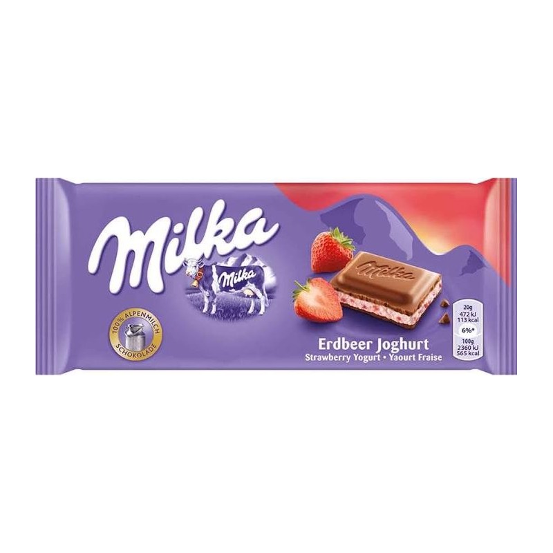 MILKA STRAWBERRY TABLET 100G