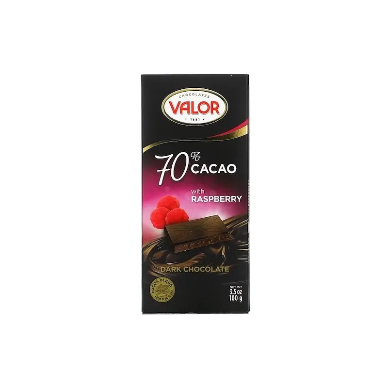 VALOR 70% CACAO C/FRAMBUESA 100G 102CPC